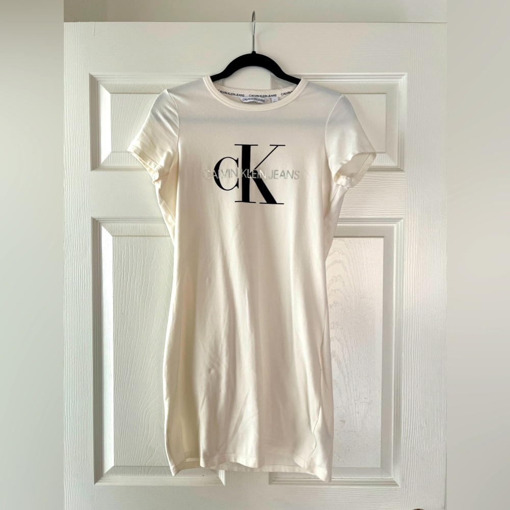 Calvin Klein Jeans Logo Stretch Cotton T-Shirt Dress